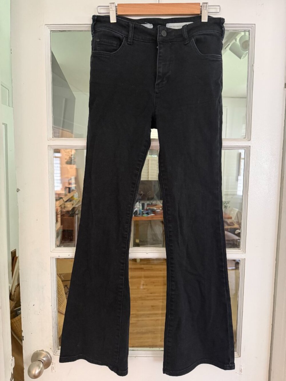 Pilcro Black High-Rise Flare Jeans - Picture 6 of 8